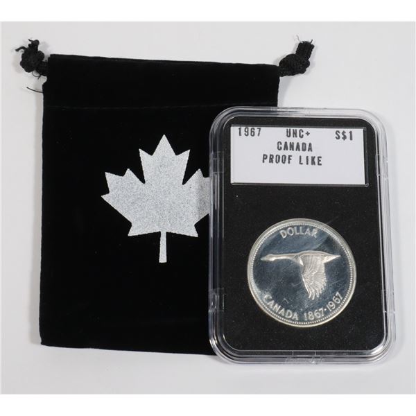 1967 CANADA SILVER DOLLAR PROOF LIKE, IN STACKABLE