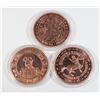 Image 1 : THREE 1-OZ 999 FINE COPPER ROUNDS IN CAPSULES