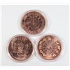 Image 2 : THREE 1-OZ 999 FINE COPPER ROUNDS IN CAPSULES