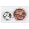 Image 1 : 1/4-OZ WALKING LIBERTY SILVER ROUND AND 1-OZ