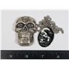 Image 1 : 5-OZ SILVER 999 ANTIQUE FINISHED SKULL ART PIECE