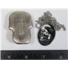 Image 2 : 5-OZ SILVER 999 ANTIQUE FINISHED SKULL ART PIECE