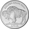 Image 1 : 2-OZ BUFFALO SILVER ROUND IN FLOATING DISPLAY CASE
