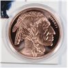 Image 3 : 1-OZ BUFFALO COPPER ROUND WITH FOAM BOARD CARD