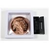 Image 2 : 2-OZ BUFFALO COPPER ROUND IN FLOATING DISPLAY