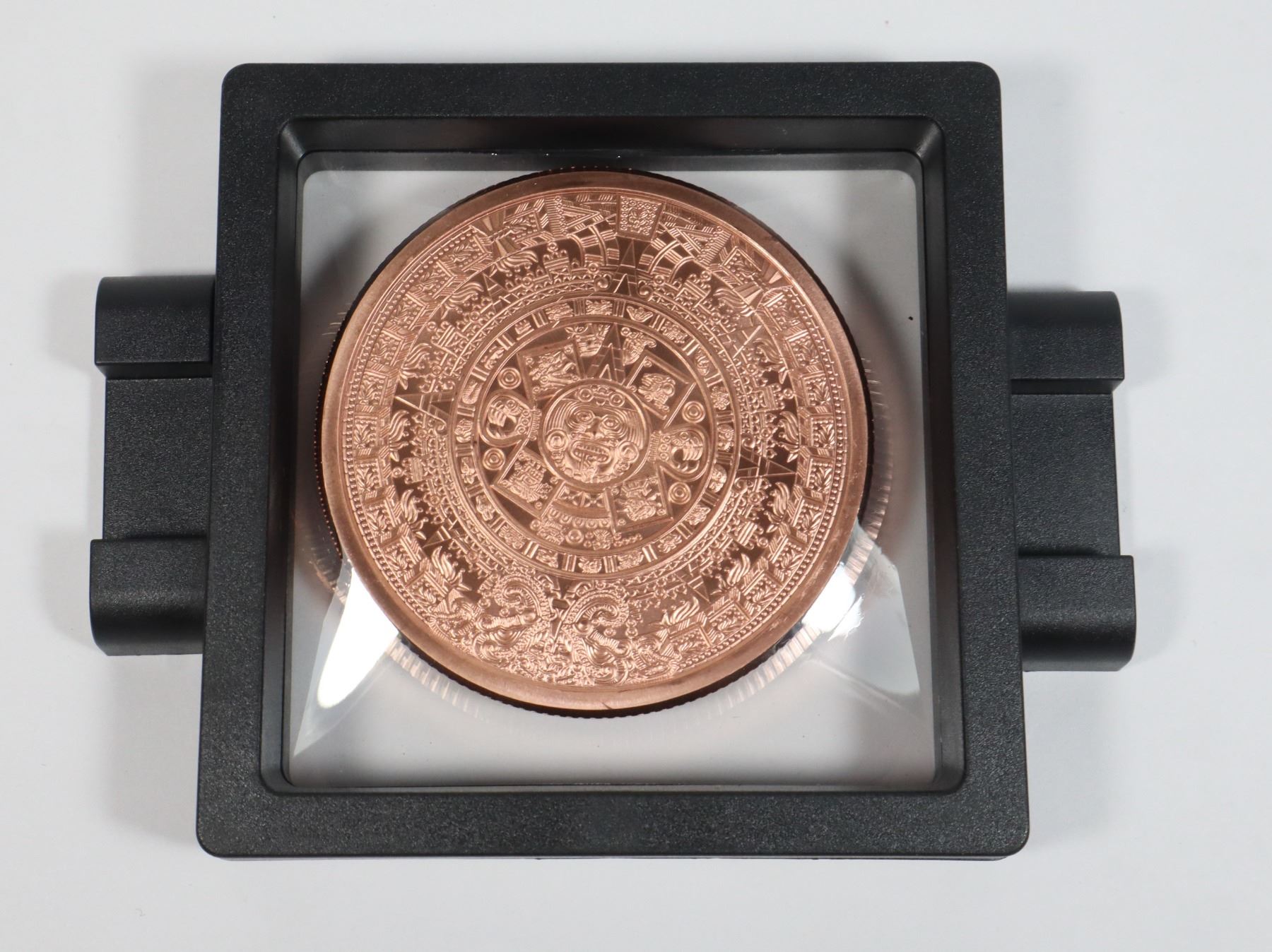 5-OZ AZTEC CALENDAR COPPER ROUND IN FLOATING