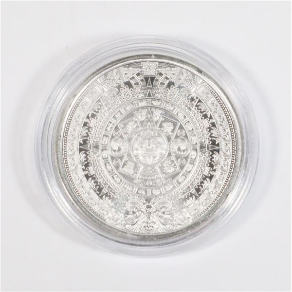 1/4-OZ AZTEC SILVER ROUND IN CAPSULE