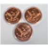 Image 2 : THREE 1-OZ DINOSAUR SERIES COPPER COINS