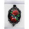 Image 2 : ELEGANT RED ROSE OVAL PENDANT NECKLACE