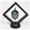 Image 1 : GOTHIC STYLE GREEN SKULL PENDANT NECKLACE