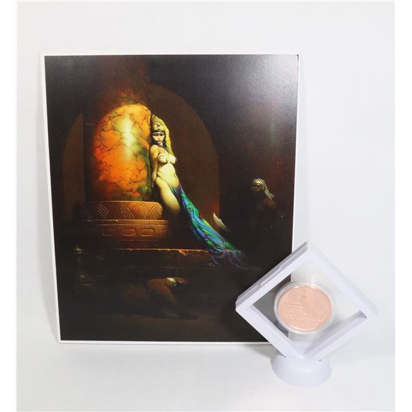 2-OZ FRAZETTA EGYPTIAN QUEEN COPPER ROUND IN