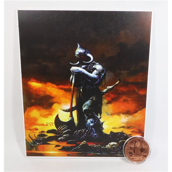 2-OZ FRAZETTA DEATH DEALER V3 COPPER ROUND IN