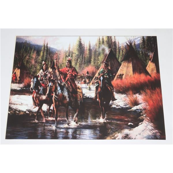 NATIVE THEMED UNFRAMED WALL ART MADE FROM