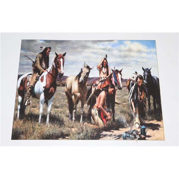 NATIVE THEMED UNFRAMED WALL ART MADE FROM