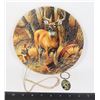 Image 1 : CHARMING WHITE TAILED DEER ROUND WOODEN SIGN