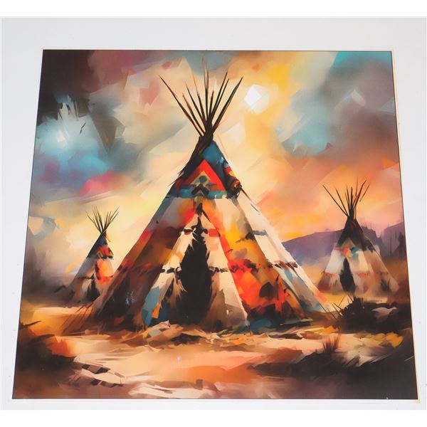 NATIVE AMERICAN INDIAN THEMED UNFRAMED WALL ART