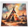 Image 1 : NATIVE AMERICAN INDIAN THEMED UNFRAMED WALL ART