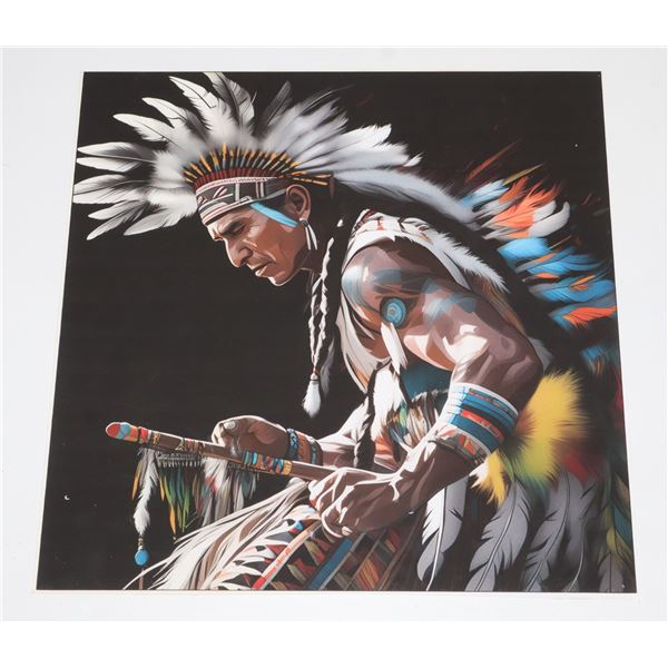 NATIVE AMERICAN INDIAN THEMED UNFRAMED WALL ART