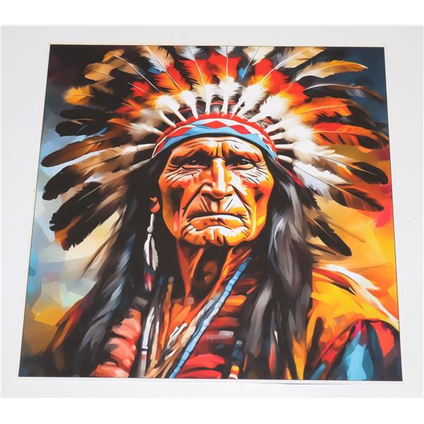 NATIVE AMERICAN INDIAN THEMED UNFRAMED WALL ART