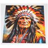 Image 1 : NATIVE AMERICAN INDIAN THEMED UNFRAMED WALL ART
