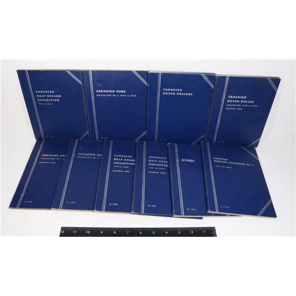 TEN UNI-SAFE CANDA BLUE COIN HOLDERS, USED