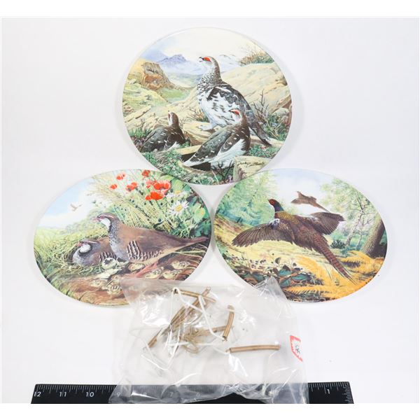 THREE BEAUTIFUL VINTAGE ROYAL GRAFTON GAME BIRD