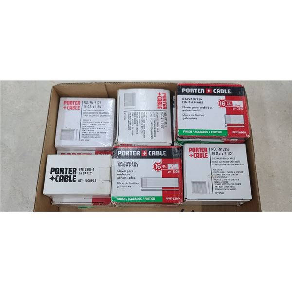 BOXES OF ASORTED FINISHING NAILS - PORTER CBLE