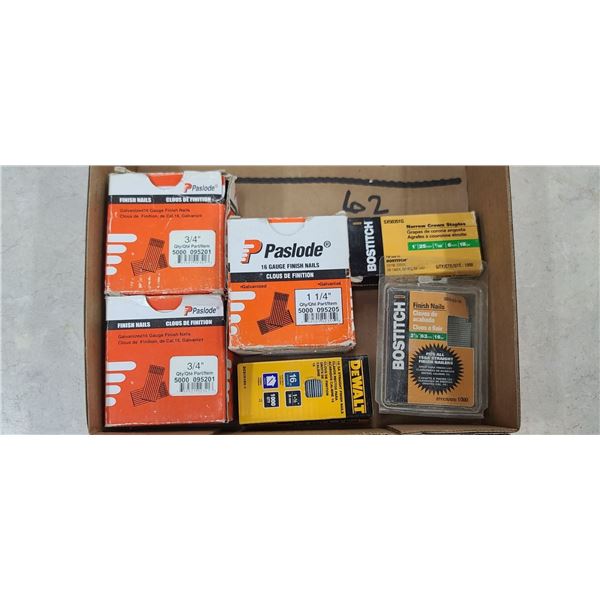 ASSORTED FINISHING NAILS - THREE PASLODE - DEWALT- BOSTICH