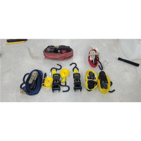 SIX ASSORTED RATCHET STRAPS