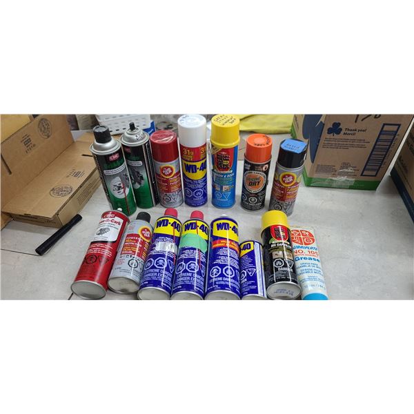 ASSORTED WD40 AND ELECTRICAL CLEANER