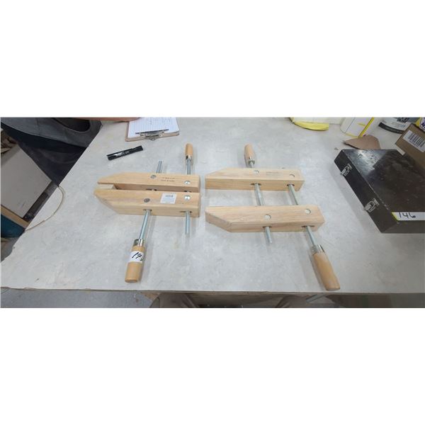 TWO SETS OF 12" WOOD CLAMPS
