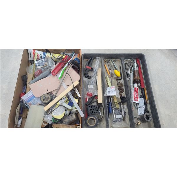 TWO FLATS OF MISC ITEMS