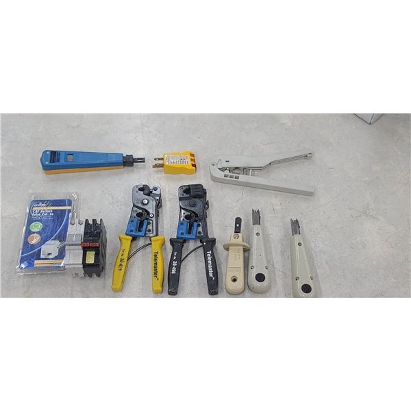 BOX OF ELECTRICAL CRIMPERS, TESTERS