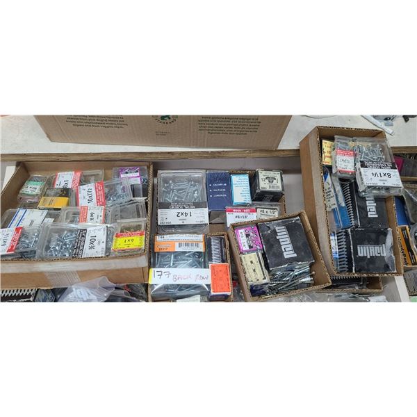 BACK ROW OF ASSORTED SCREWS
