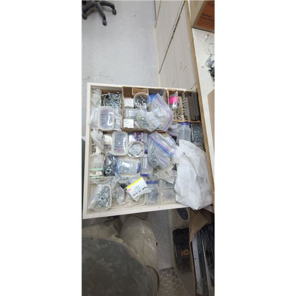 REMAINING CONTENT OF DEAWER - SCREWS - NAILS - BOLTS -