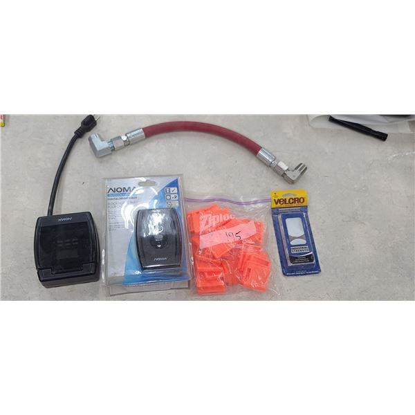 TWO NORMA OUTDOOR TIMERS AND 250PSI 1/2" HOSE AND FITTINGS