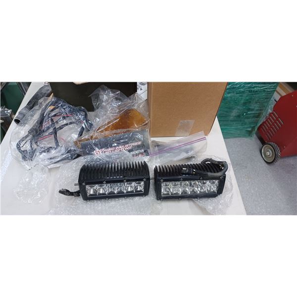 RIGID LIGHTENING TWO LED TRUCK LIGHTS WITH HARNESS