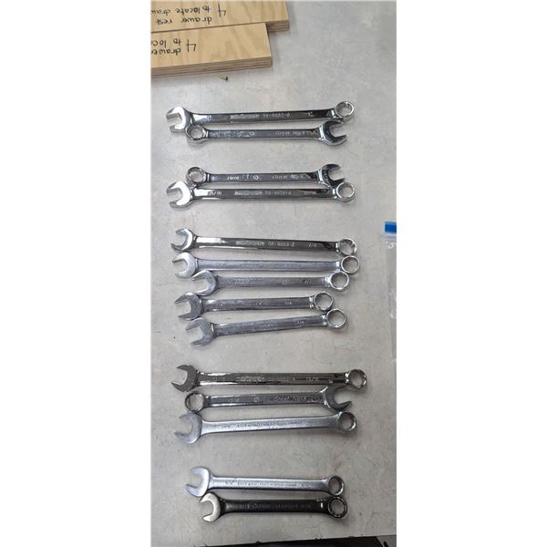 COMBO WRENCHES 1", 5/16, 7/8" 13/16 AND 11/16"