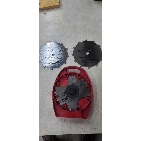 FREUD 8" DADO BLADES (QTY3) AND TWO FREUD 8" 5/8" 9,000RPM