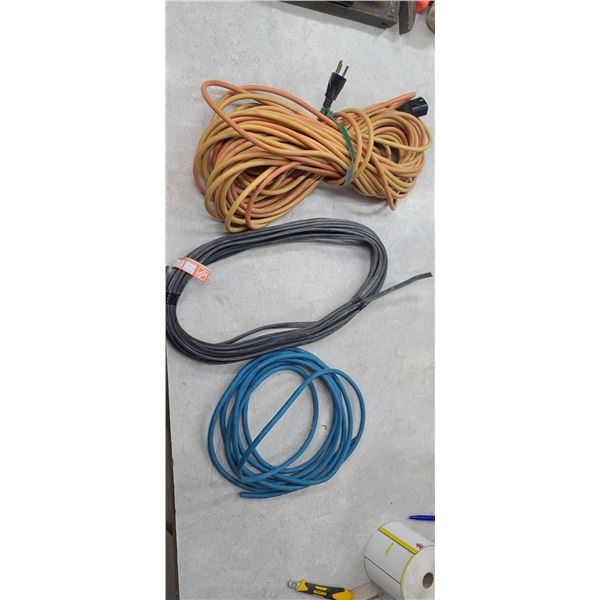 100' SLIDE LOCK EXTENSION CORD, 10' UNPLUGGED CORD AND 10M OF HEATER CORD