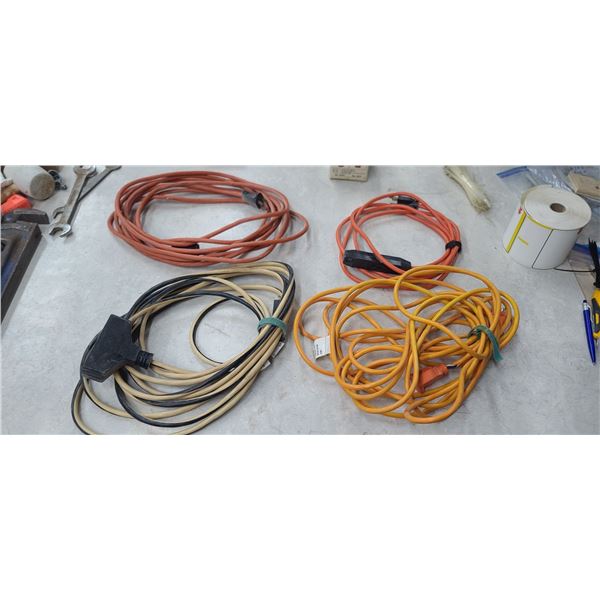 FOUR EXTENSION CORDS 10' TO 15'
