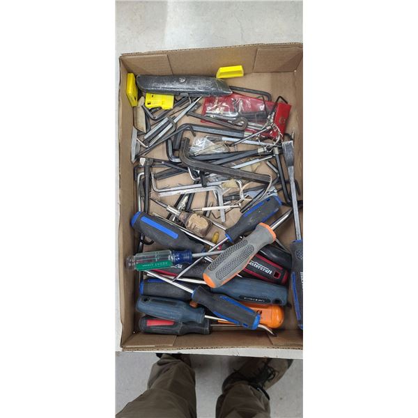 LOT OF ASSORTED SCREW DRIVERS AND ALLEN KEYS