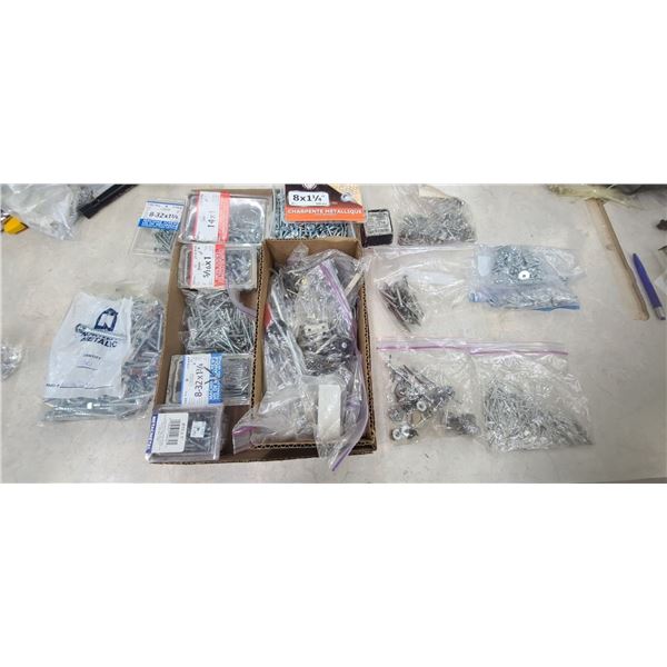 LARGE LOT OF NAILS, SCREWS 8 X 1 1?4" LATH/FRAMING SCREWS, SELF TAPPING SCREWS14 X1 AND 5/16 X 1