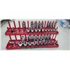 Image 1 : TWO PARTIAL SETS OF STANDARD SOCKETS 1/2" TO 3/8" DRIVE SOCKETS AND TRAYS