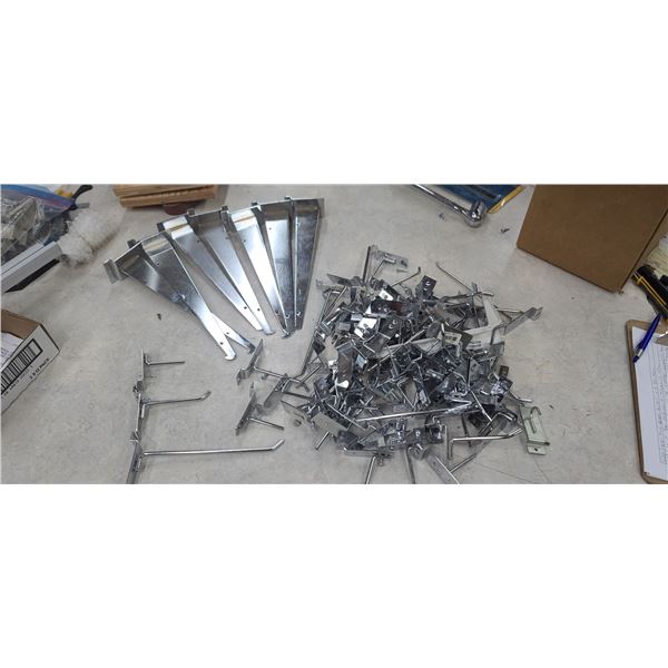 BOX OF SLOT BOARD PEGS 2", 4" AND 8" COMES WITH SHELVING BRACKETS