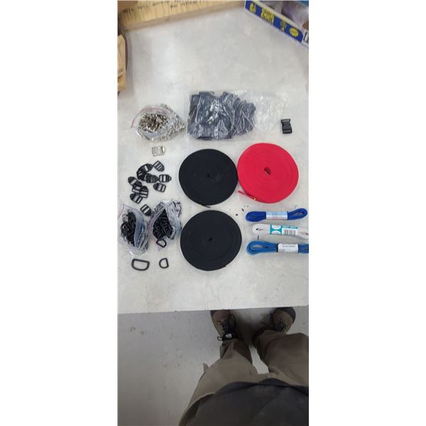 1" WEBBING (RED) AND 3/4" (BLACK) - D CONNECTORS AND BUCKLES