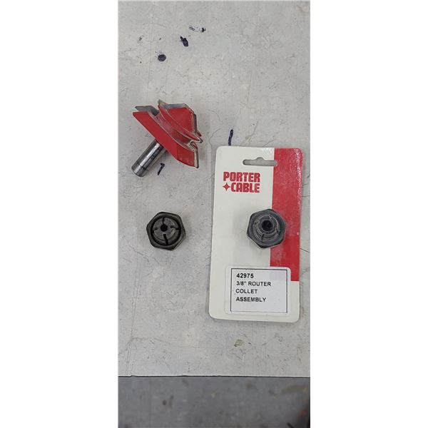 FREUD 990 34 LOCK MITER BIT 1/2" SHANK AND 3/8" AND 1/4" PORTER CABLE COLLETS