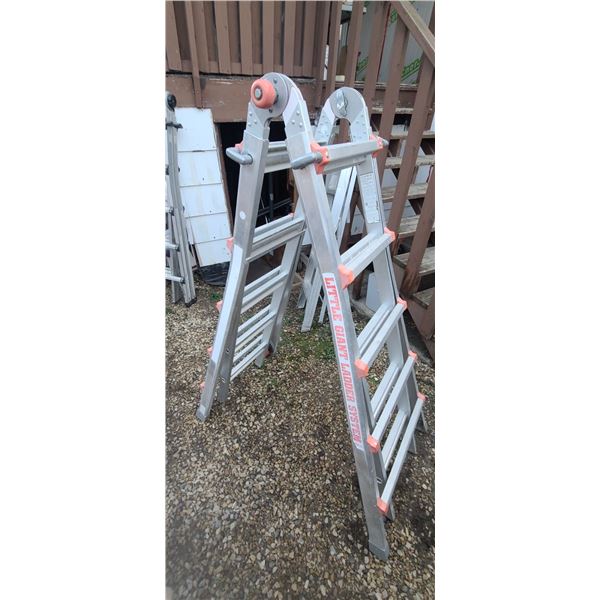 21' LITTLE GIANT LADDER SYSTEM TYPE 1A  - A FRAME  EXTENDABLE LADDER - ALSO TURNS TO STRAIGHT LADDER
