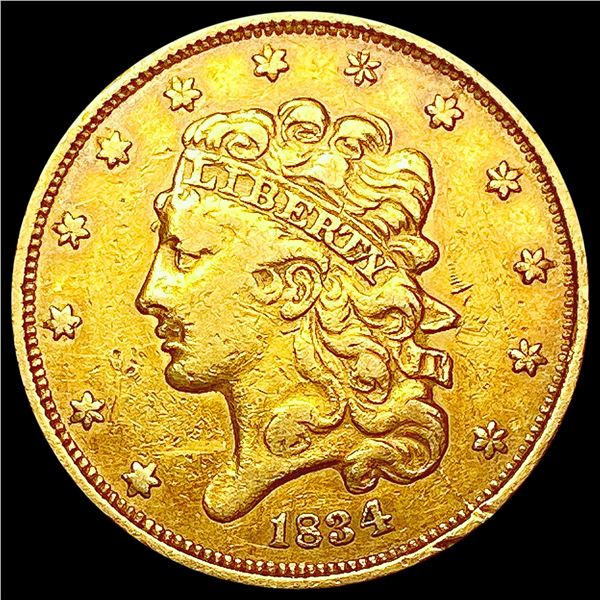 1834 $5 Gold Half Eagle CLOSELY UNCIRCULATED