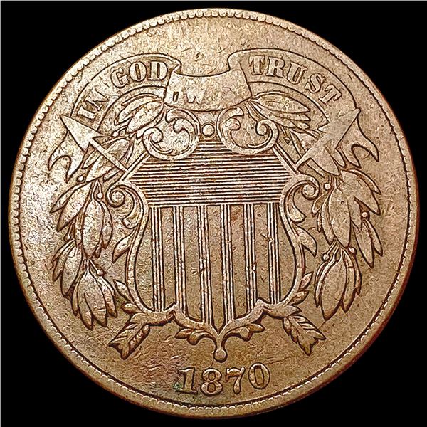 1870 Two Cent Piece LIGHTLY CIRCULATED